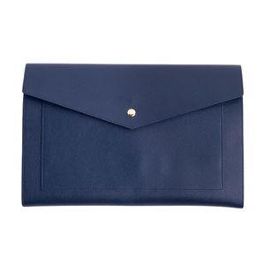 NWT Glass Ladder & Co Megan Portfolio Clutch MacBook Air iPad in Vegan Navy Blue
